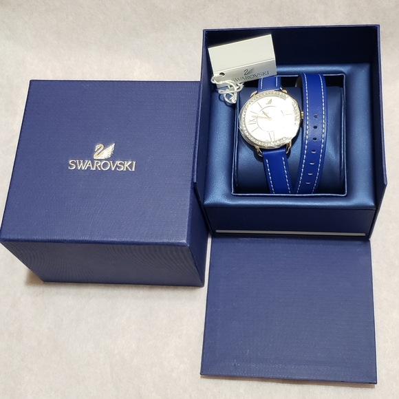 ⤵️⤵️New Swarovski Aila Day Double Tour Blue Watch - Picture 3 of 3